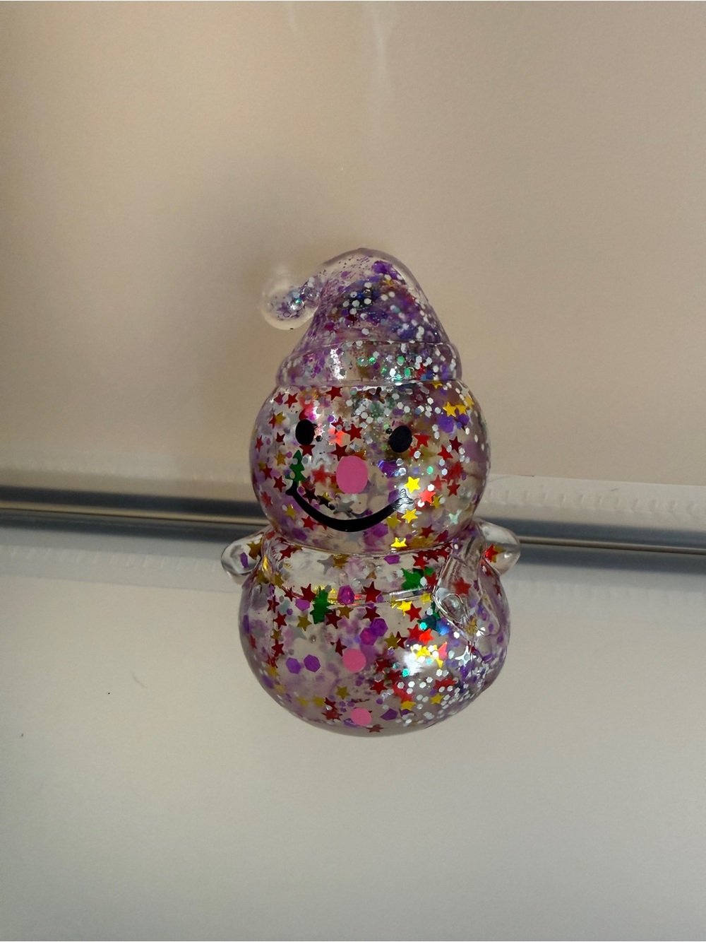 🎄 Christmas Snowman Gel Sugar Glitter Squishy Purple 💜